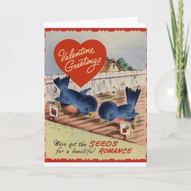 Vintage Samen für Romance Karte des Valentines (Vorderseite)