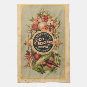 Vintage-Samenkatalog DM Ferry Merchants Tea Towel Geschirrtuch