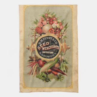 Vintage-Samenkatalog DM Ferry Merchants Tea Towel  Geschirrtuch