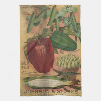 Vintage-Samenkatalog Johnson & Stokes Teetuch    Geschirrtuch