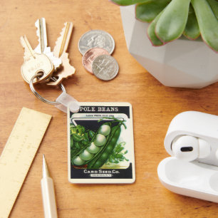 Vintage‑Samenpäckchen‑Label‑Kunst, Stangen‑Limaboh Schlüsselanhänger