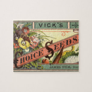 Vintage-Samenpaket-Etikettenkunst, Vick's Choice S Puzzle