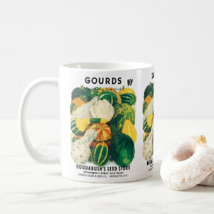 Vintage-Samenpaket-Kunst, gemischte Kürbisse Kaffeetasse