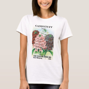 Vintage-Samenpaket-Kunst, Schleifenblumen-Gartenbl T-Shirt