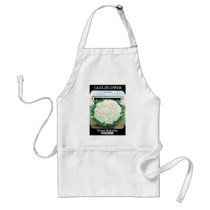 Vintage-Samenpaket-Label-Kunst, Blumenkohl-Gemüse Schürze