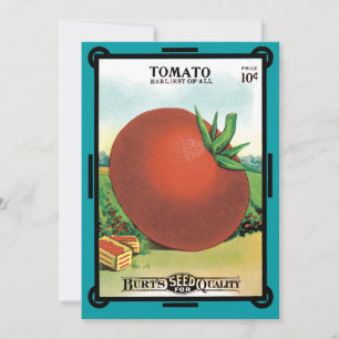 Vintage-Samenpaket-Label-Kunst, Burt's Seed Tomato