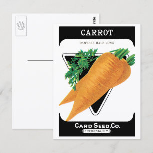 Vintage-Samenpaket-Label-Kunst, Danvers Karotten Postkarte