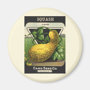 Vintage-Samenpaket-Label-Kunst Gelber Sommersquash Magnet