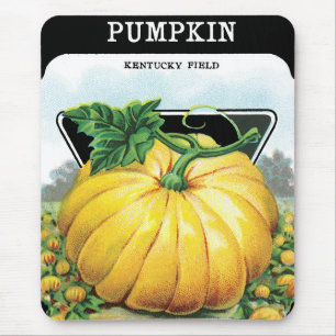 Vintage-Samenpaket-Label-Kunst, Halloween-Kürbis Mousepad