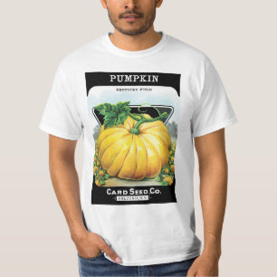 Vintage-Samenpaket-Label-Kunst, Halloween-Kürbis T-Shirt