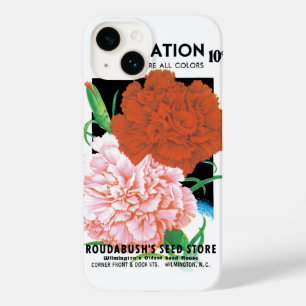 Vintage-Samenpaket-Label-Kunst, Nelkenblumen Case-Mate iPhone 14 Hülle