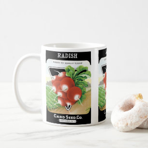 Vintage-Samenpaket-Label-Kunst, Scharlachrote Radi Kaffeetasse