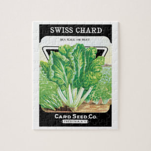 Vintage-Samenpaket-Label-Kunst, Schweizer Mangold- Puzzle