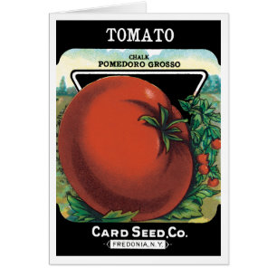 Vintage-Samenpaket-Label-Kunst, Tomate Pomodoro
