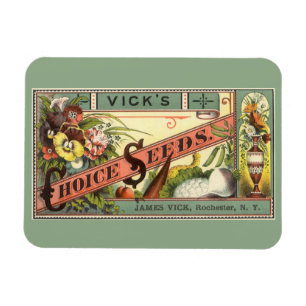 Vintage-Samenpaket-Label-Kunst, Vick's Choice Seed Magnet