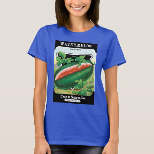 Vintage-Samenpaket-Label-Kunst, Wassermelonen Obst T-Shirt