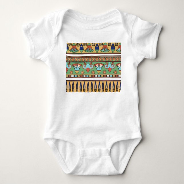 Vintage Sammlung ägyptischer Ornamente Baby Strampler (Vorderseite)