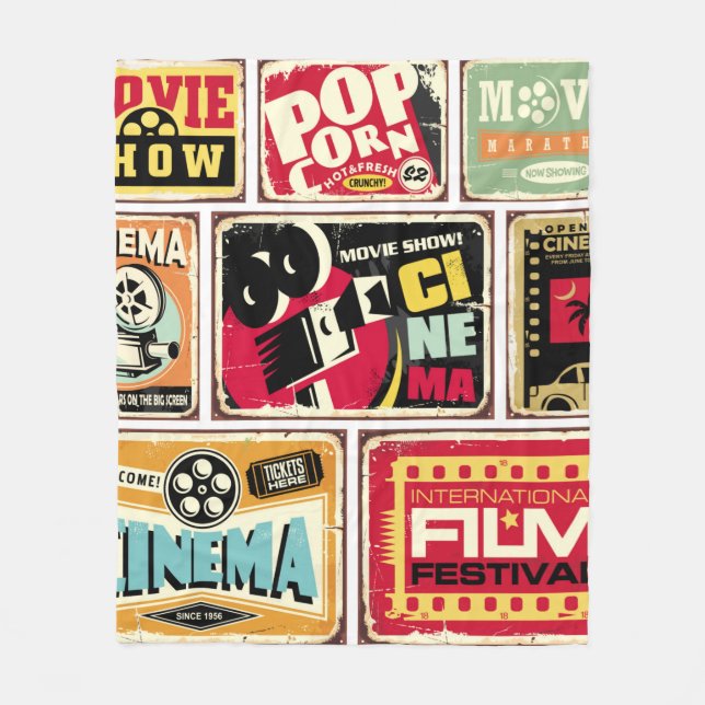 Vintage Sammlung von Kinozinnschildern. Filmbranch Fleecedecke (Vorderseite)