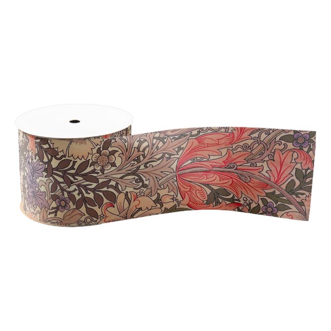 Vintage samtene Blumendrucke Ripsband (Spule)