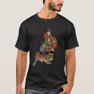 Vintage-Samurai-Krieger asiatische Kunst Schwarz T-Shirt
