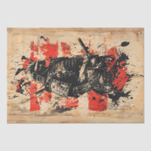 Vintage-Samurai-Krieger-Malerei Seidenpapier