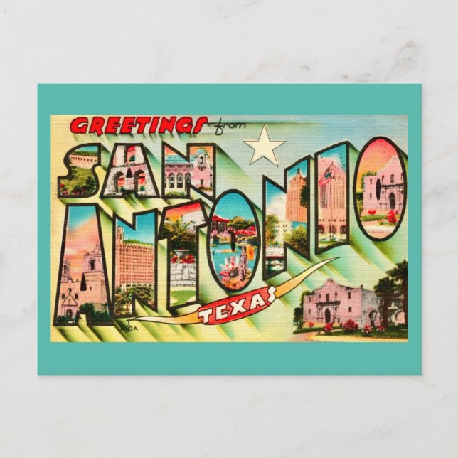 Vintage San Antonio Grußkarte  Postkarte (Vorderseite)