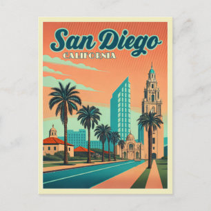 Vintage San Diego California Sonnenuntergang Postkarte
