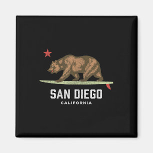 Vintage San Diego Kalifornien Bär Surfen Jungen Mä Magnet