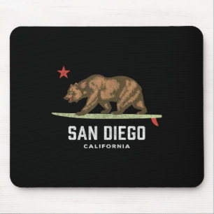 Vintage San Diego Kalifornien Bär Surfen Jungen Mä Mousepad