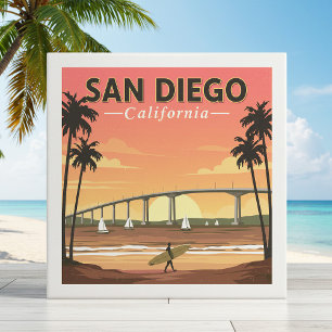 Vintage San Diego Kalifornien Fliese