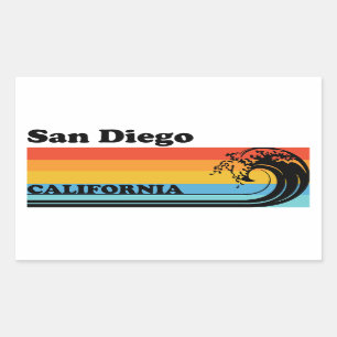 Vintage San Diego Kalifornien Rechteckiger Aufkleber