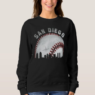 Vintage San Diego Skyline Stadt Baseball Sweatshirt