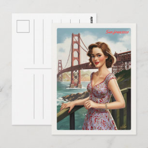 Vintage San Francisco, CA alter Bus auf der Straße Postkarte