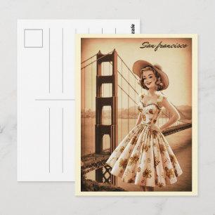 Vintage San Francisco, CA alter Bus auf der Straße Postkarte