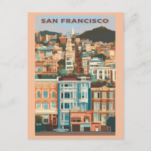 Vintage San Francisco California Gemälde Ladys Postkarte