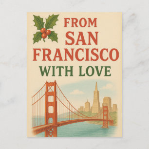 Vintage San Francisco Feiertagspostkarte