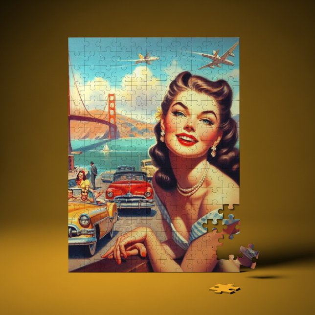 Vintage San Francisco Girl Illustration Puzzle (Von Creator hochgeladen)