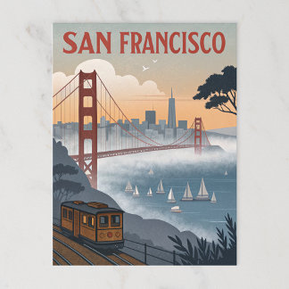 Vintage San Francisco Golden Gate Bridge Postkarte