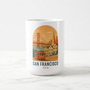 Vintage San Francisco Kaffeetasse Retro Golden