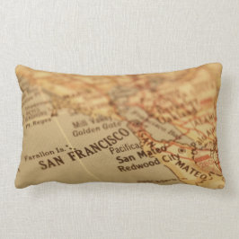 Vintage San Francisco Karte Lumbar Pilze Lendenkissen