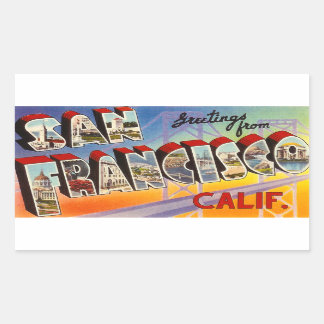 Vintage San Francisco Rechteckiger Aufkleber