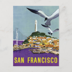 Vintage San Francisco Sea Gulls Travel Postkarte