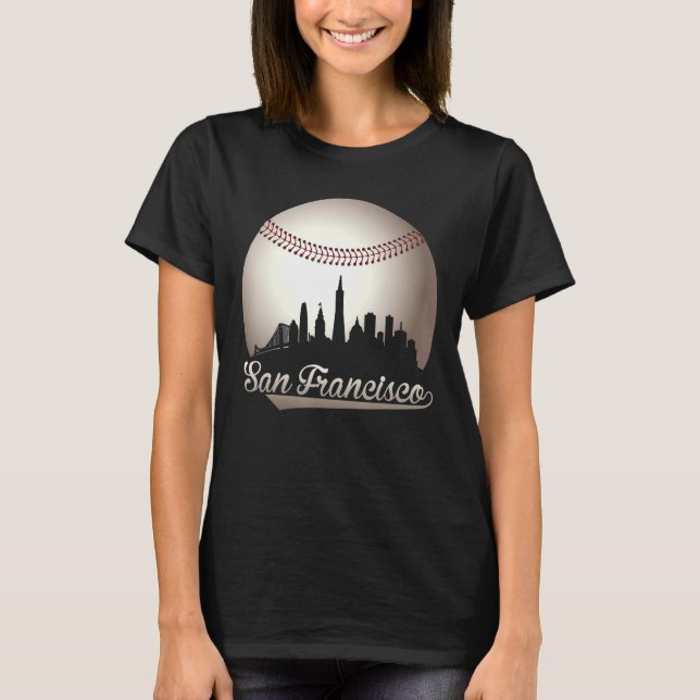 Vintage San Francisco Stadt auf Riesenbaseball T-Shirt (Vorderseite)
