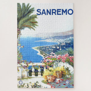 Vintage San Remo Italien Europa Reise Illustration Puzzle