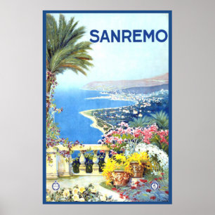 Vintage San Remo Italien Europa Reiseplakat Poster