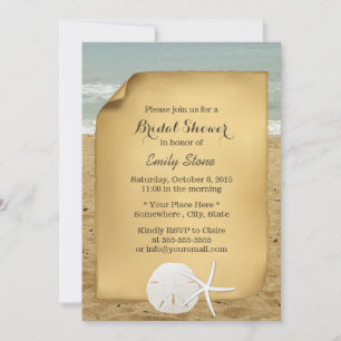 Vintage Sand Dollar und Starfish Strand Brautparty Einladung