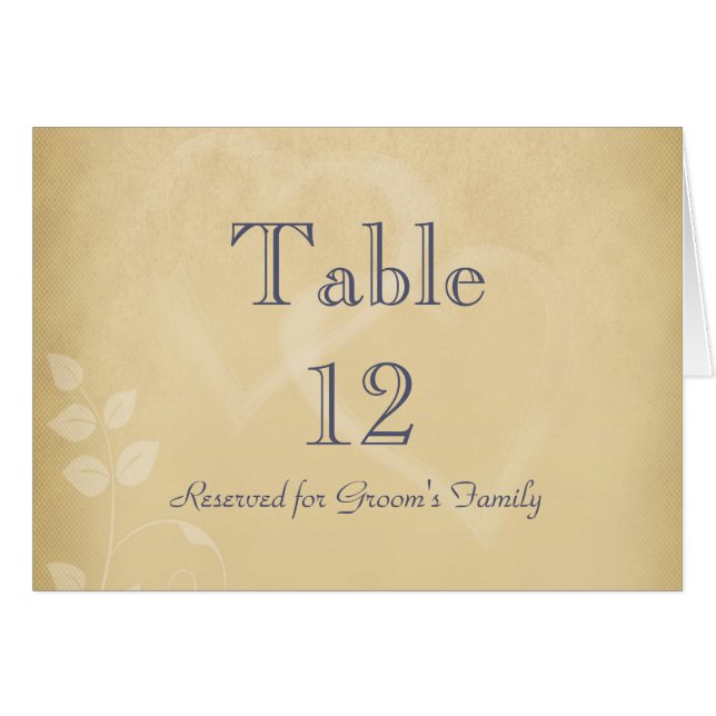 Vintage Sand-Farb-Herzen (Vorderseite (Horizontal))