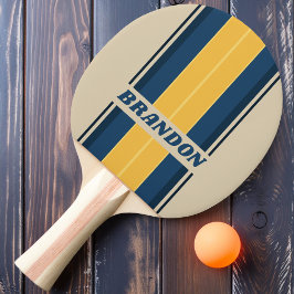 Vintage Sandstreifen mit Namen Tischtennis Schläger