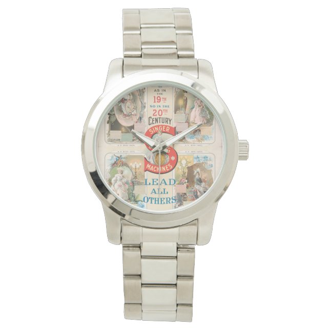 Vintage Sängernähmaschine Armbanduhr (Vorderseite)