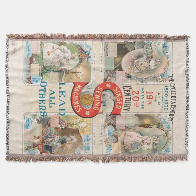 Vintage Sängernähmaschine Decke (Vorderseite)